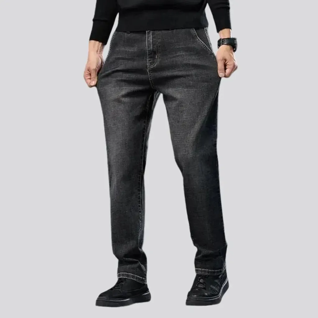 Vintage tapered-fit stretchable men's jeans